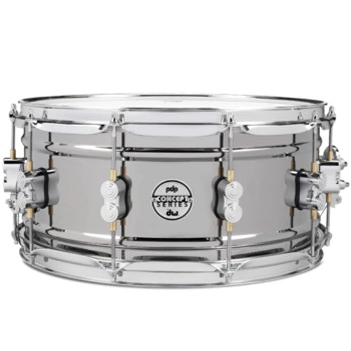 PDP PDSN6514BNCR Concept Metal Dual-Beaded Snare Drum (Black Nickel) - 6.5" x 14"