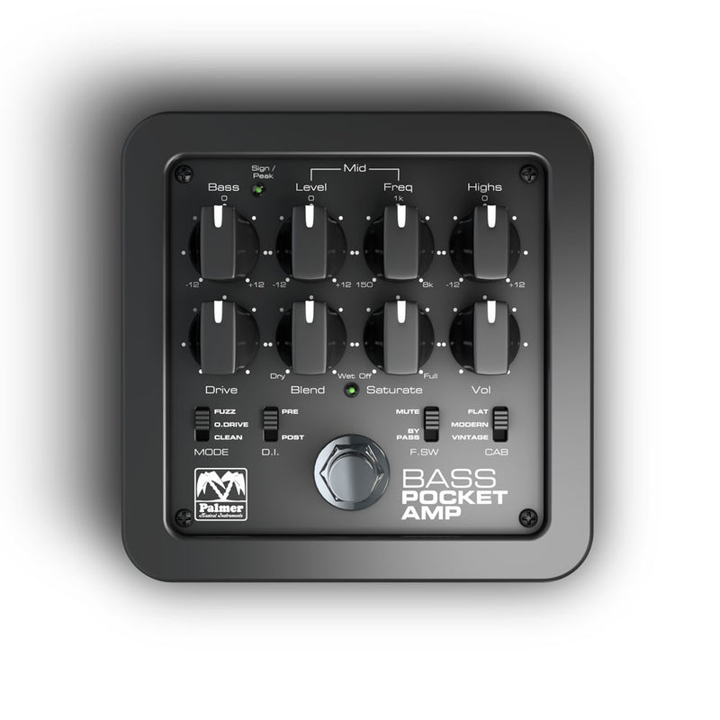 Palmer PAL-PEPAMPBASS  Pocket Amp Bass w/ Multi-Purpose Effects Pedal And Preamp