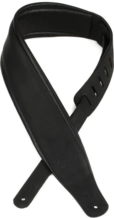 Levy's PM32BH Wide Butter Leather Guitar Strap - 3.25" (Black)