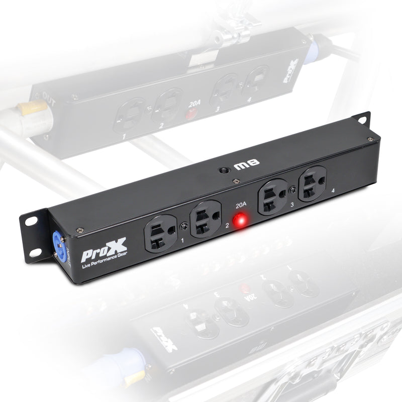 ProX X-PWEX4BOX Power Connector to 4-Way Edison Power Outlet