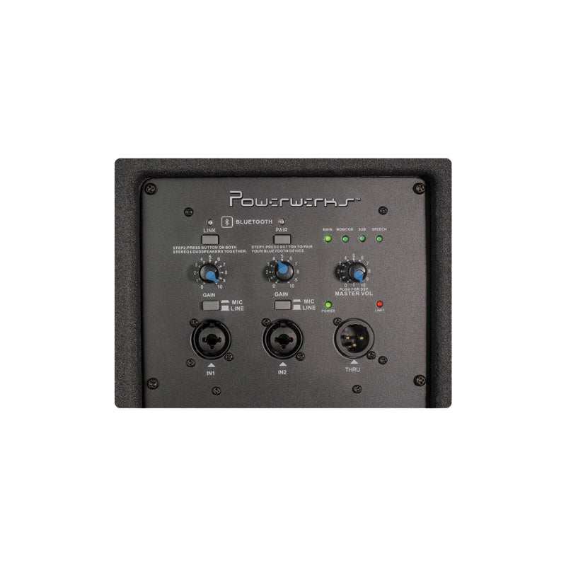 Powerwerks PWR12 1,050 Watt Powered Speaker w/ Bluetooth & True Stereo Link - 12"