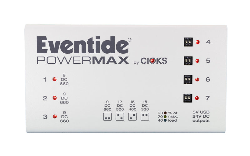 Alimentation Eventide POWERMAX pour jusqu'à sept pédales d'effets