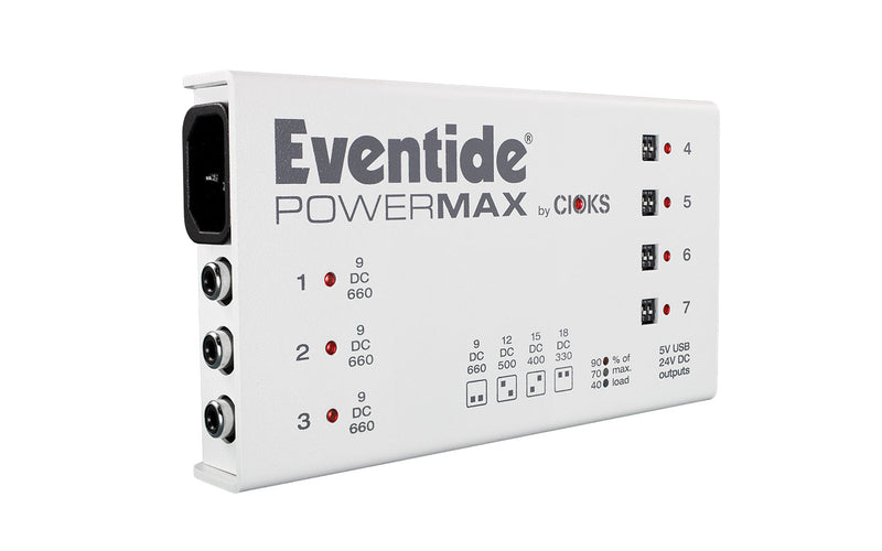 Alimentation Eventide POWERMAX pour jusqu'à sept pédales d'effets
