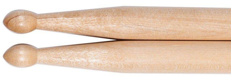 RB Drums RB-5B Maple Drum Sticks w/ Wooden Tip - Red One Music