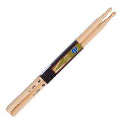 RB Drums RB-5B Maple Drum Sticks w/ Wooden Tip - Red One Music