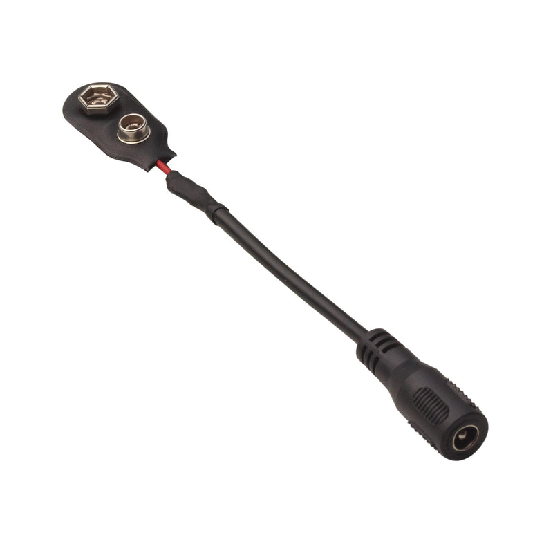 RockBoard RBO POWER ACE CONBAT Power Ace Battery Clip Converter, 9V battery clip to 2.1 x 5.5 mm barrel socket