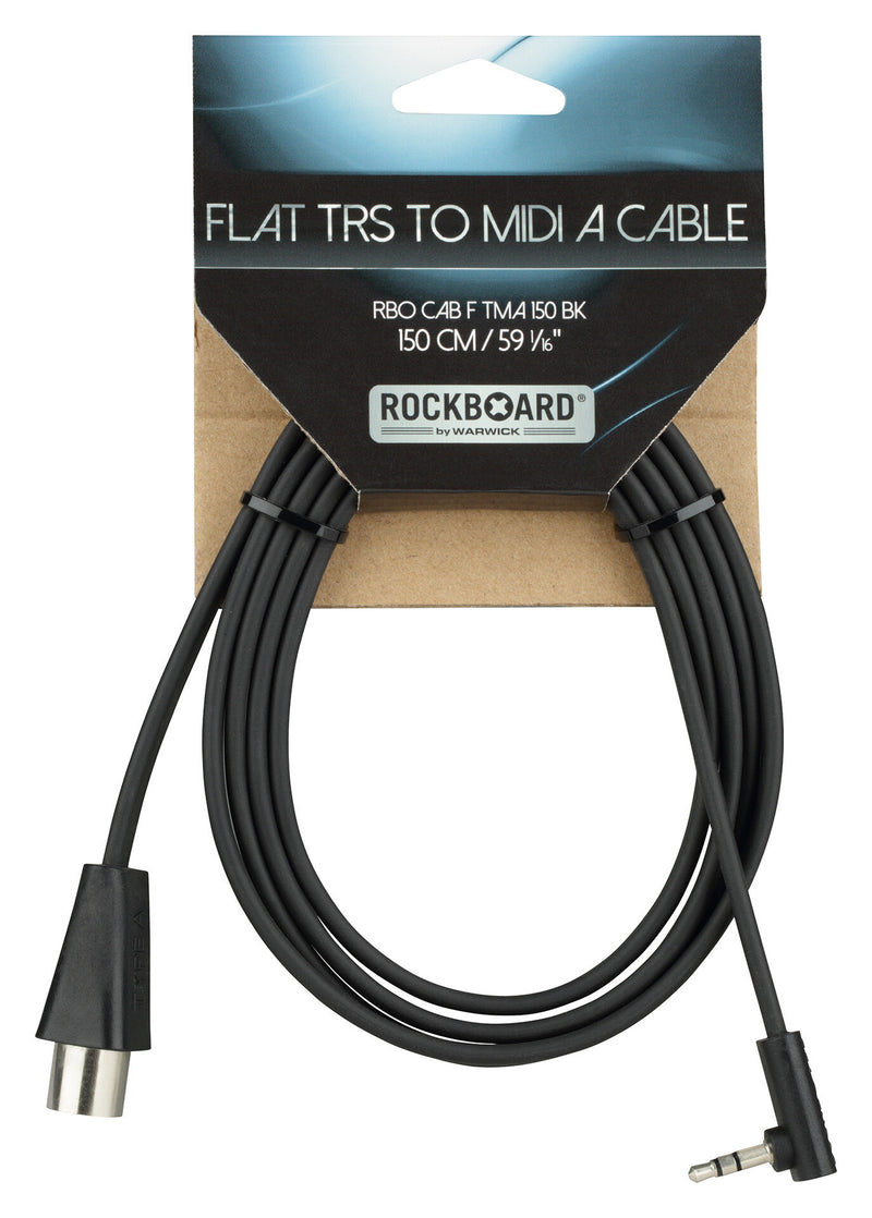 RockBoard RBO CAB F TMA 150 BK Flat TRS to MIDI Cable, TRS-MIDI Type A - 150 cm / 59 1/16"