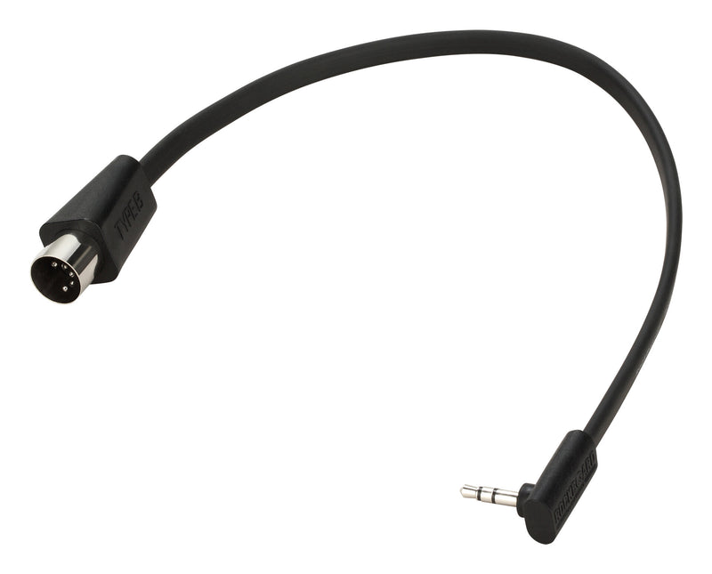 RockBoard RBO CAB F TMB 30 BK Flat TRS to MIDI Cable, TRS-MIDI Type B - 30 cm / 11 13/16"
