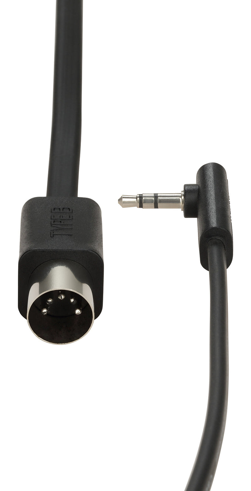 RockBoard RBO CAB F TMB 30 BK Flat TRS to MIDI Cable, TRS-MIDI Type B - 30 cm / 11 13/16"