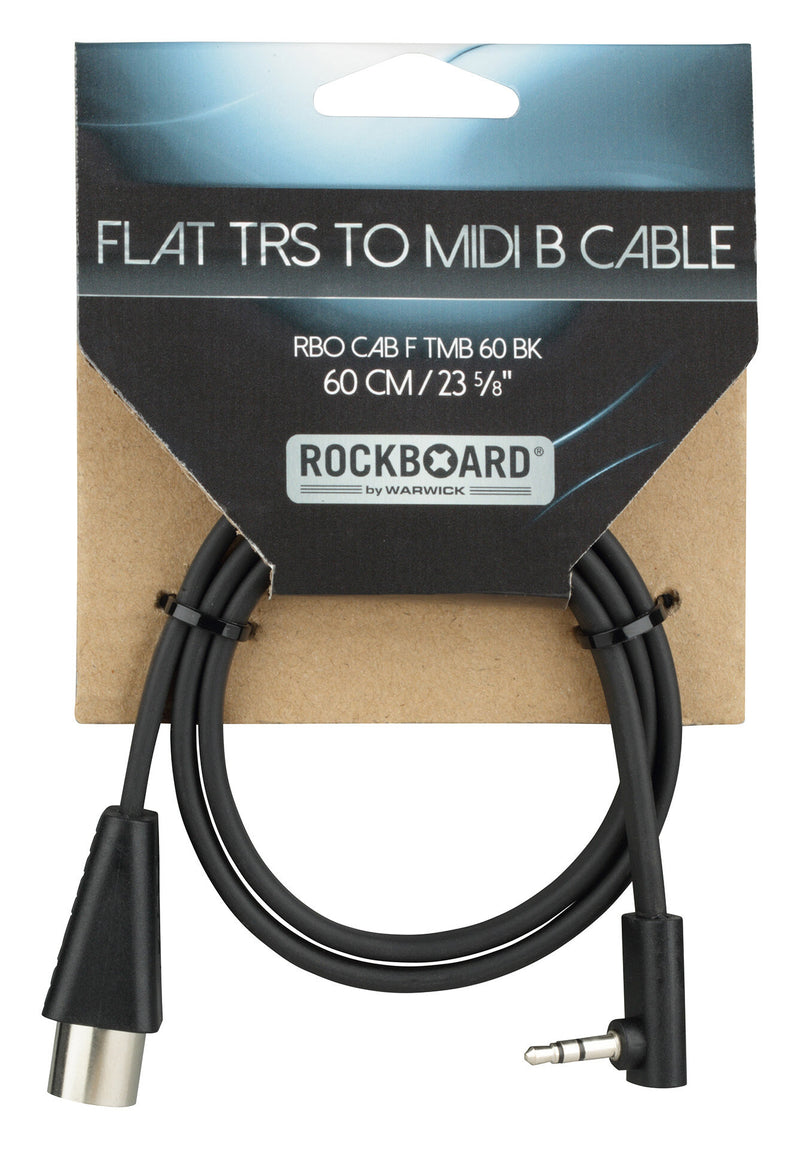 RockBoard RBO CAB F TMB 60 BK Flat TRS to MIDI Cable, TRS-MIDI Type B - 60 cm / 23 5/8"