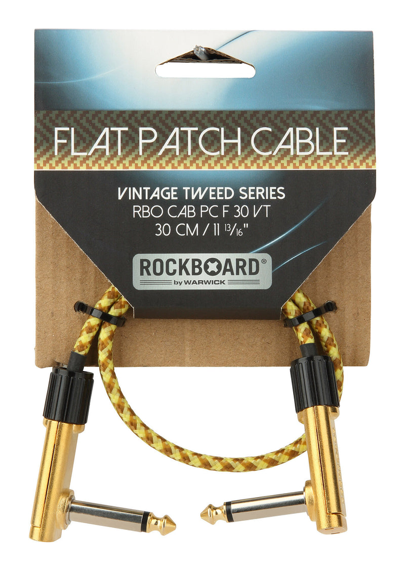 RockBoard RBO CAB PC F 30 VT Vintage Tweed Series Flat Patch Cable - 30 cm / 11 13/16"