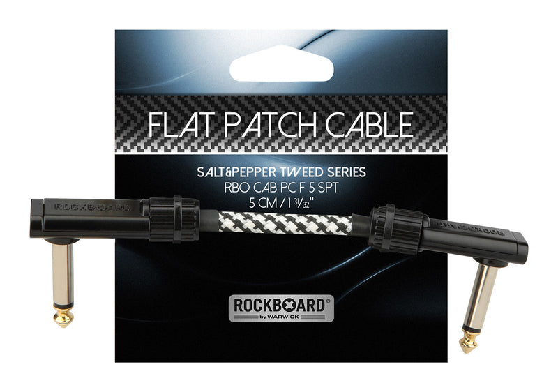 RockBoard RBO CAB PC F 5 SPT Salt&Pepper Tweed Series Flat Patch Cable - 5 cm / 1 31/32"