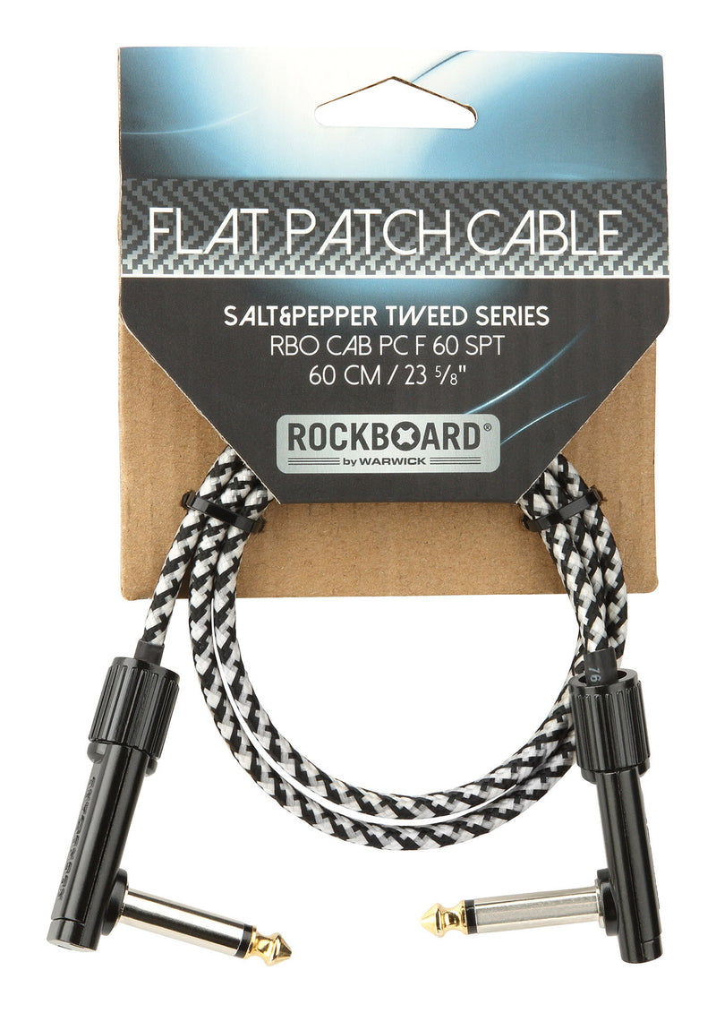 Rockboard RBO CAB PC F 60 Salt Salt & Pepper Tweed Series Patch Patch Câble - 60 cm / 23 5/8 "