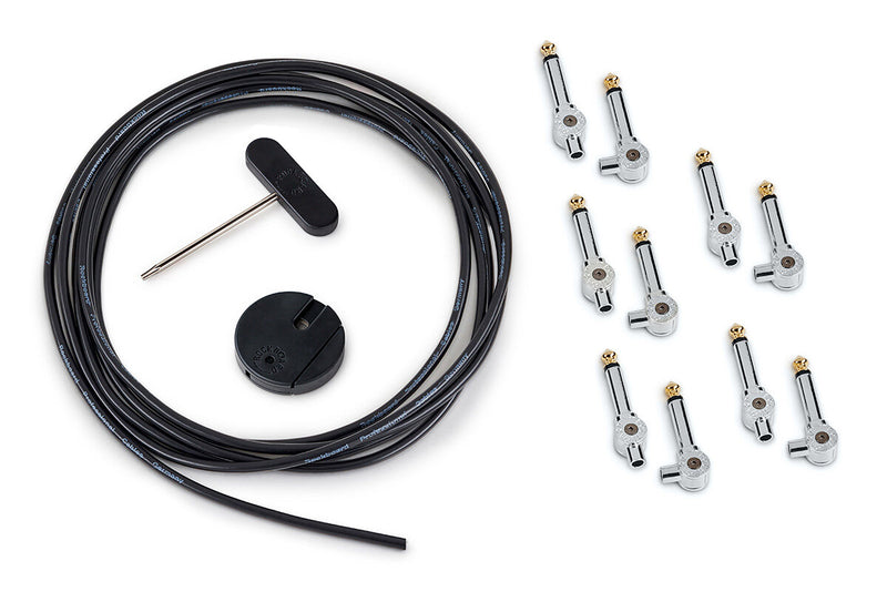 RockBoard RBO CAB PW SET CR PatchWorks Solderless Patch Cable Set - 300 cm / 118 7/64" Cable + 10 Plugs (Chrome)