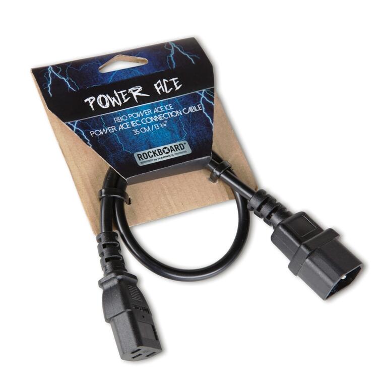 RockBoard RBO POWER ACE IEC Power Ace IEC Connector Cable, IEC Male to Female, 35 cm / 13 25/32"