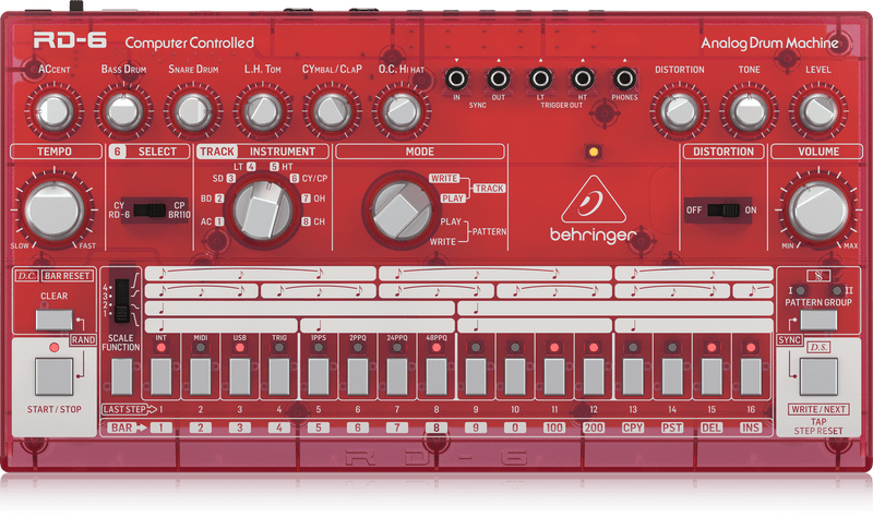Behringer RD-6-SB Analog Drum Machine - Strawberry