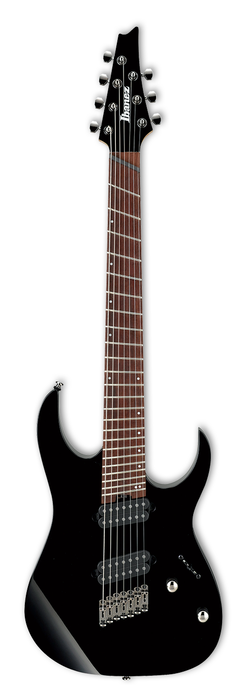 Ibanez RGMS7BK RG Series 7 String Multi-Scale Electric Guitar (Black)
