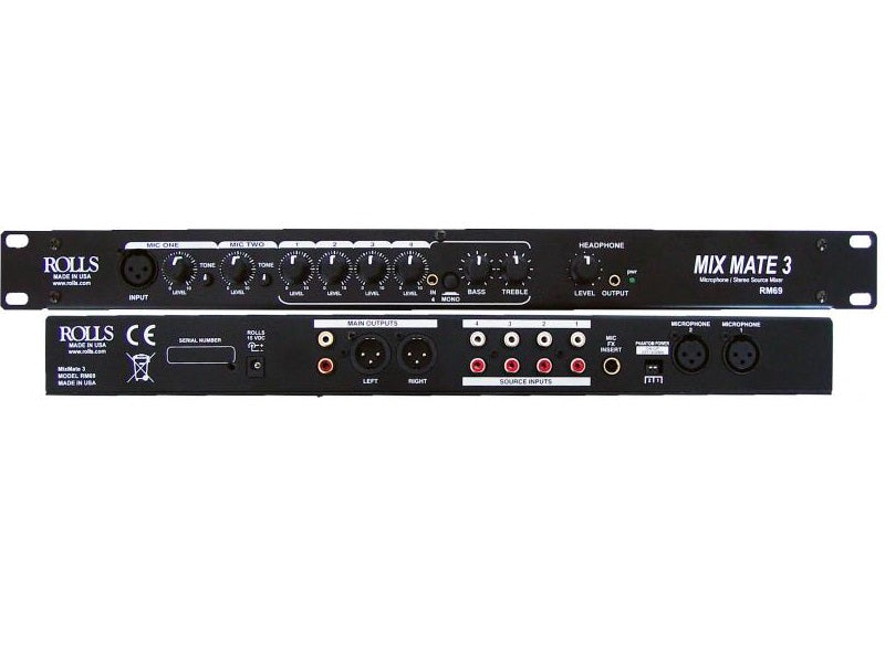 Rolls RM69 Mix Mate 3 Table de mixage rackable 6 canaux