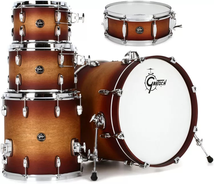 Gretsch Drum RN2-E605-STB Renown 5 pièces (20/10/12/14 / 14SN) Shell Pack (Burst de tabac en satin)