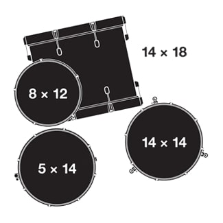 Gretsch Drums RN2-J484-SABB Renown 4-Piece Shell Pack (Satin Antique Blue Burst)