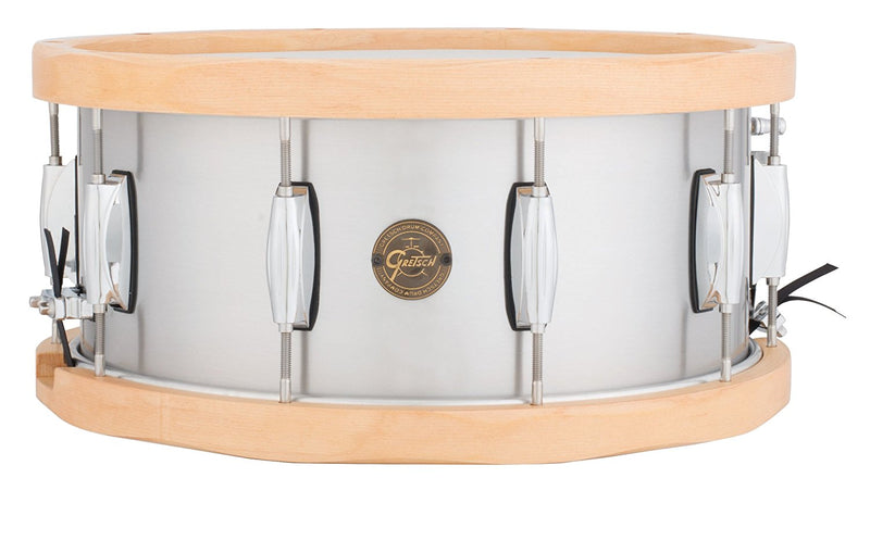 Gretsch Drums S1-6514A-WH Drums Gold Series Snare Drum (Wood Hoop Aluminum) - 6.5" x 14"