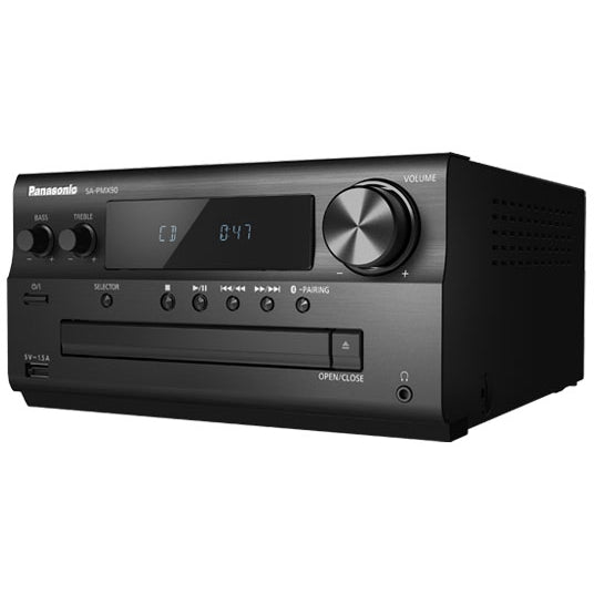 Panasonic SCPMX90K Stereo System w/ LincsD-Amp, 3-Way Speakers, Aux-In Auto Play & Optical Input