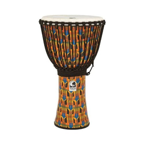 Toca SFDJ-14KB Synergy Freestyle Rope Tuned 14" Djembe - Kente Cloth