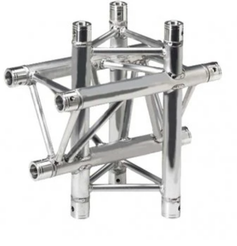 Global Truss F33-TR-4098 - Jonction transversale verticale triangulaire à 4 voies de 1,64' Apex haut/bas pour ferme triangulaire F33