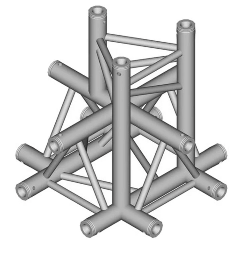 Global Truss F33-TR-4101D - 1,64' Apex de jonction transversale triangulaire à 5 voies vers le bas pour la ferme triangulaire F33