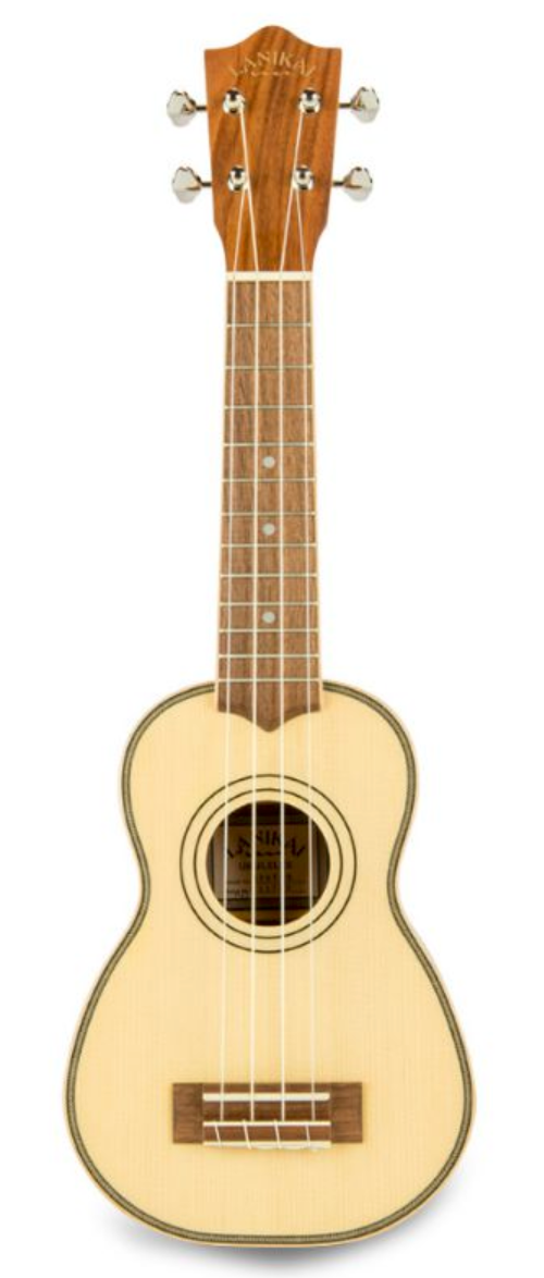 Lanikai & Kohala SPST-S Soprano Ukulele with Spruce Top, Morado Body, and Walnut Fingerboard - Natural