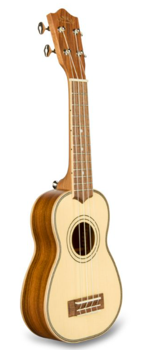 Lanikai & Kohala SPST-S Soprano Ukulele with Spruce Top, Morado Body, and Walnut Fingerboard - Natural