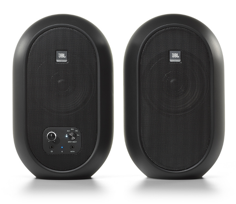 JBL 104-BT Compact Powered Desktop Reference Monitors With Bluetooth (Black Matte) - Red One Music