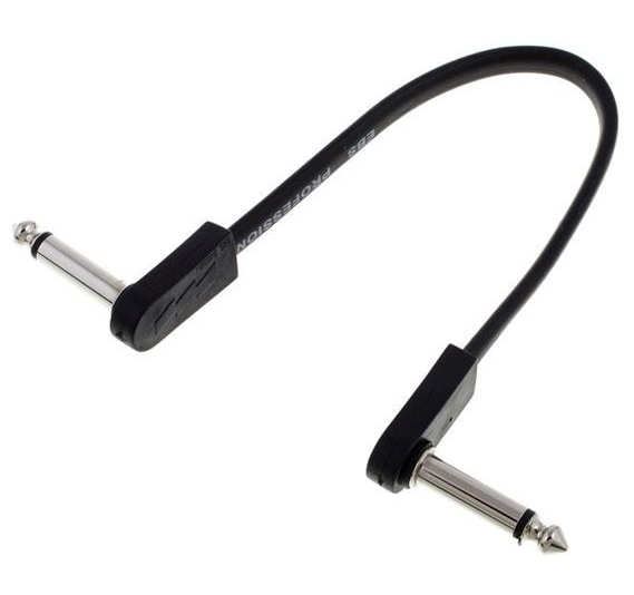 EBS PCF-D18 Deluxe EBS Flat Patch Cable 7.87 inches Black and Silver - Red One Music