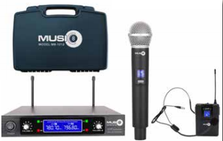 Music8 M8-200HH-HS Wireless Dual Mic System - Red One Music