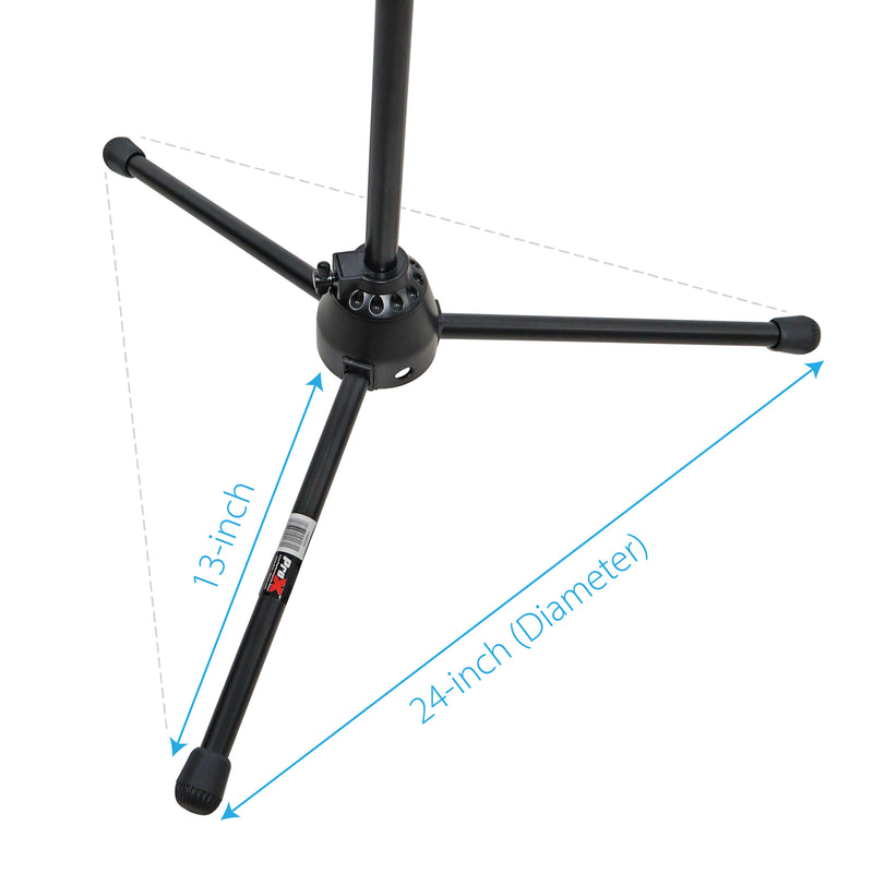 ProX T-MIC09 6 Ft Pro Tripod Microphone Concert Musician DJ Stand With Boom and Mic Clip