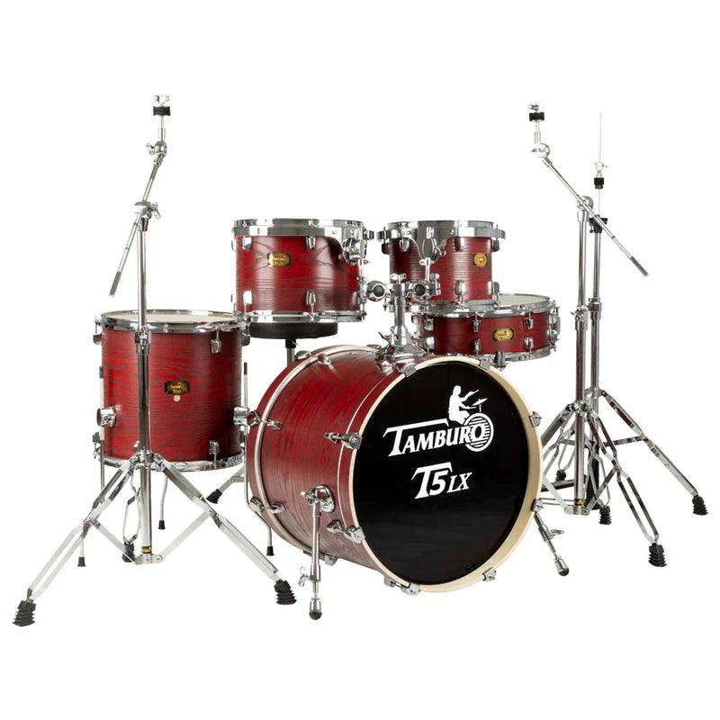 Tamburo TB T5LXR22WGRD Batterie T5LX série 5 pièces grosse caisse 22" (grain de bois rouge)