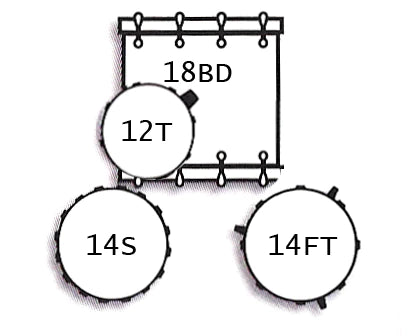 Tamburo TB Unika418fk Unika Series 4 pièces Shell Pack avec caisse claire et tambour de basse 18 "- Black fantastique