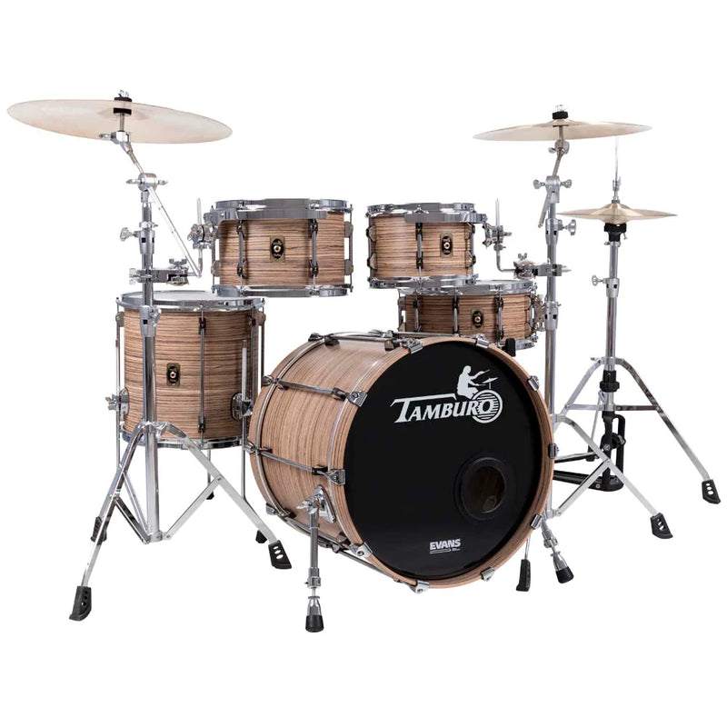 Tamburo TB Unika418Zs Unika Series 4 pièces Shell Pack avec caisse claire et tambour de 18 "- Zebrano
