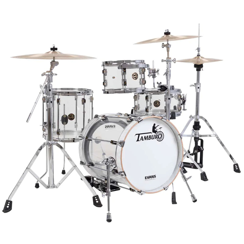Tamburo TB VL416N Volume Series Série 4 pièces Pack de coque sans couture-acrylique avec caisse claire et tambour de basse 16 "- Clear naturel