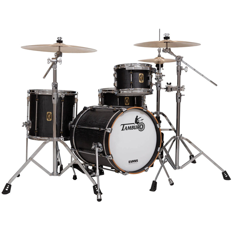 Tamburo TB UNIKA522FN UNIKA Série 5 pièces Pack de coquilles en bois avec caisse claire et tambour de basse 22 "- noir flammé