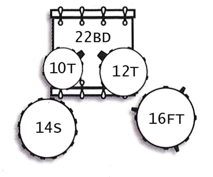 TAMBURO TB UNIKA522FB16 UNIKA Série 5 pièces en bois Pack de coquille avec caisse claire et tambour de 22 "et 16" Floor Tom - Fantasy Bleu