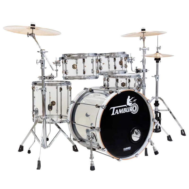 Tamburo TB VL522N Volume Series Série 5 pièces Pack de coque sans couture-acrylique avec caisse claire et tambour de basse 22 "- Clear naturel