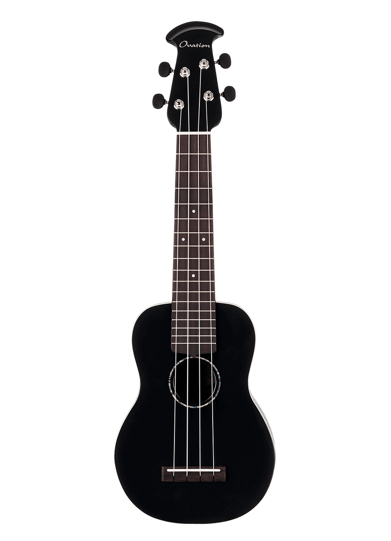 Ovation UCS10-5S Americana Collection™ Soprano Ukulele, Mid Depth (Black Satin)
