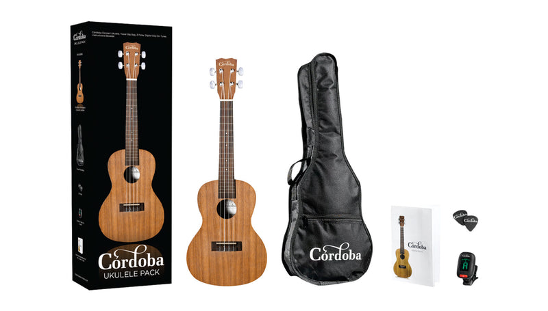Cordoba PROTEGE UP100 Concert Ukulele Pack (Natural)