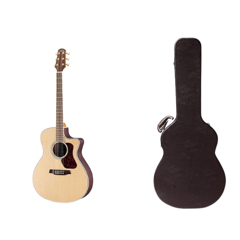 Walden Guitars NATURA 600 – Guitare acoustique pan coupé Grand Auditorium – Table en cèdre massif avec étui gratuit