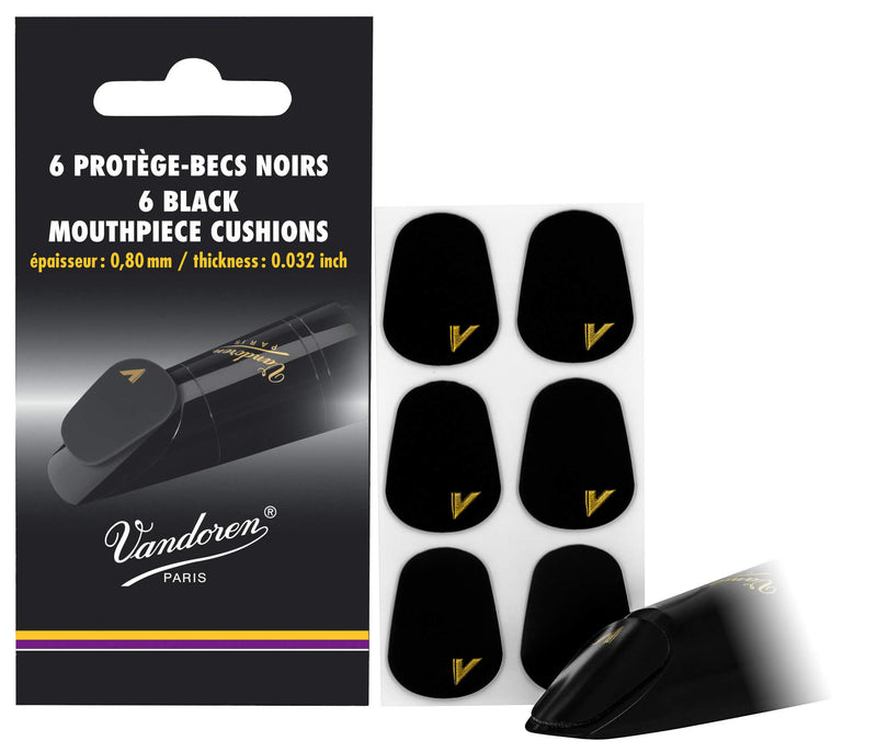 Vandoren VMCX6+ Mouthpiece Cushions - 6 Pack (Black)