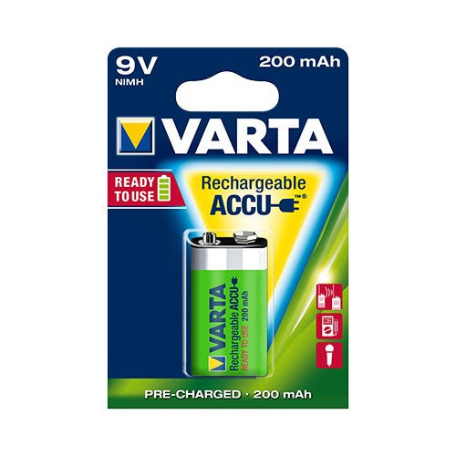 Adam Hall Varta Rechargeable Battery - 9V Block - 200 mAh