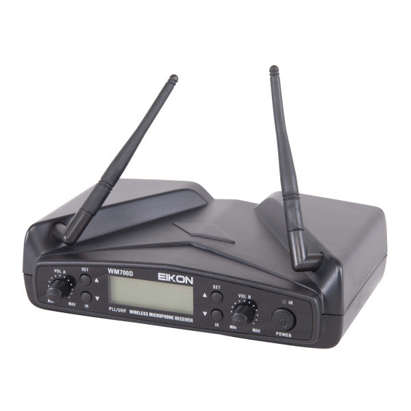 Système de microphone portable sans fil Eikon WM700DMA double canal PLL UHF