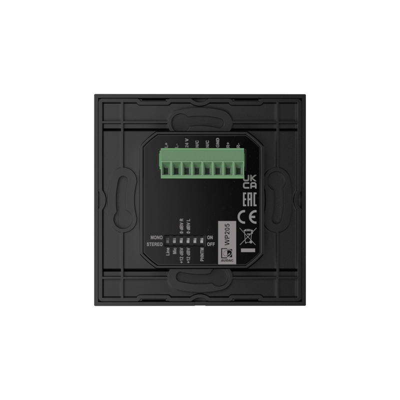 Audac WP205/B Microphone & Line Input Wall Panel (Black)