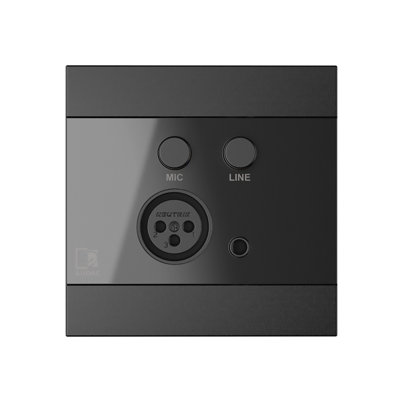 Audac WP205/B Microphone & Line Input Wall Panel (Black)
